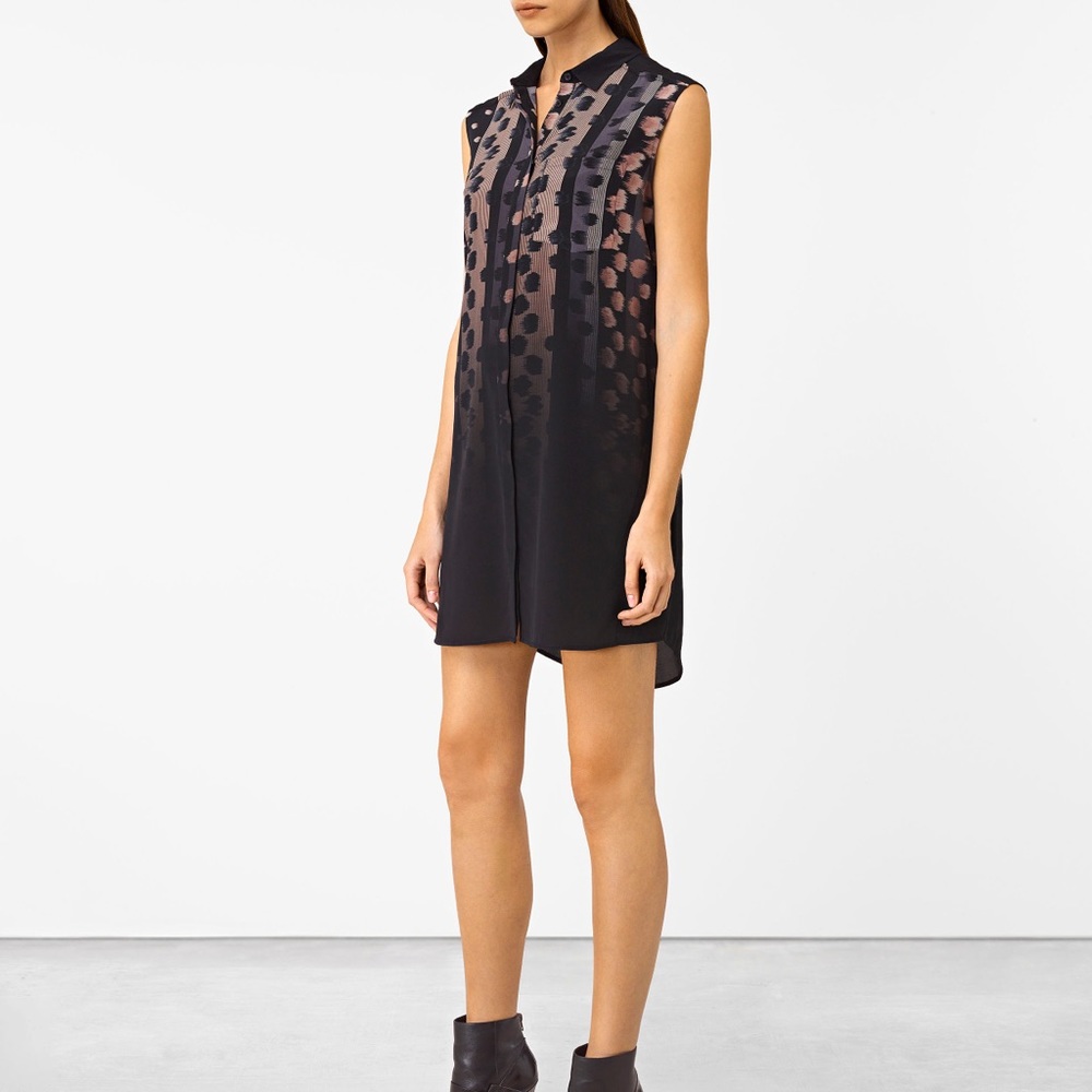 New ALLSAINTS Silk Hartley Polka Dress Size 0